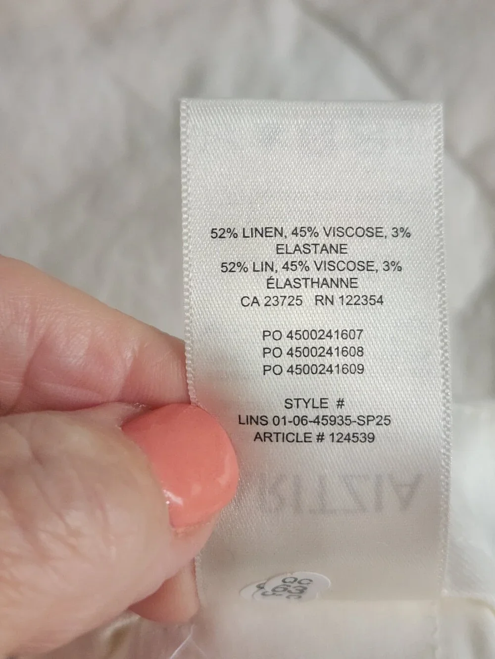 Aritzia Babaton Parity Linen Pants Size 0 Oak , new with tags